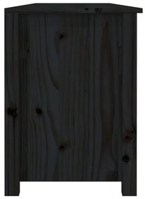 Παπουτσοθήκη Μαύρη 160 x 36,5 x 50 εκ. από Μασίφ Ξύλο Πεύκου - Μαύρο