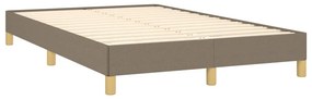 vidaXL Κρεβάτι Boxspring με Στρώμα &amp; LED Taupe 120x190 εκ. Υφασμάτινο