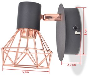 Απλίκες Τοίχου 2 τεμ. με 2 Λαμπτήρες LED Filament 8 W - Πολύχρωμο