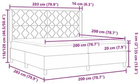 vidaXL Κρεβάτι  με ελατήρια και στρώμα σε μπλε - 200x200 εκ. Υφασμάτινο