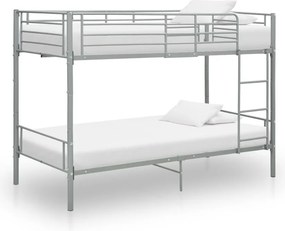 vidaXL Κουκέτα Γκρι 90 x 200 εκ. Μεταλλική