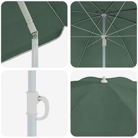 vidaXL Παράσολα Παραλίας Πράσινο 161 x 193 εκ. Πολυεστέρας