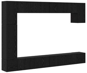 vidaXL Σετ επίπλου τηλεόρασης 9 pcs Μαύρη δρυς 100 x 30 x 30.5 εκ.
