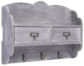 vidaXL Κρεμάστρα Τοίχου Γκρι 50 x 10 x 34 εκ. Ξύλινη