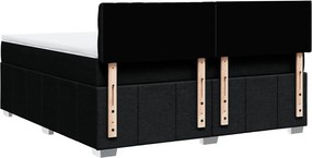 vidaXL Κρεβάτι Boxspring με Στρώμα Μαύρο 180x200 εκ. Υφασμάτινο