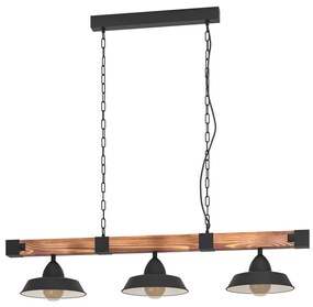Φωτιστικό Κρεμαστό Eglo 44086 OLDBURY Μαύρο Ματ (Black Mat)|Καφέ (Brown)