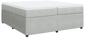 vidaXL Κρεβάτι Boxspring με Στρώμα Ανοιχτό Γκρι 200x200 εκ. Βελούδινο