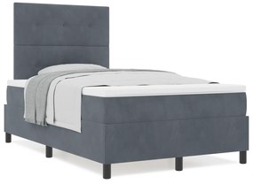 vidaXL κρεβάτι box spring με στρώμα  σε σκούρο γκρι χρώμα μικρού διπλού μεγέθους από βελούδο