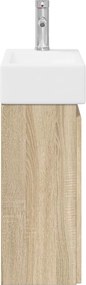 vidaXL Μονάδα μπάνιου με βρύση Sonoma Δρυς 45,5 x 22,5 x 84 εκ