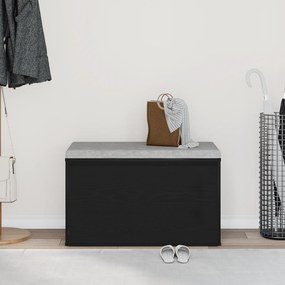 vidaXL Παγκάκι Εισόδου Μαύρο Δρυς 80x40x45 εκ Ξύλο Επεξεργασμένο