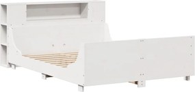 vidaXL Σκελετός Κρεβ. Χωρίς Στρώμα Λευκό 135x190 εκ Μασίφ Πεύκο
