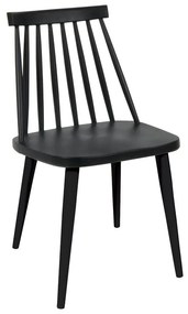 LAVIDA Καρέκλα Τραπεζαρίας Κουζίνας, Μέταλλο Βαφή Μαύρο PP Μαύρο -  43x48x77cm