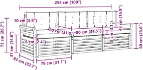vidaXL Σειρά Καναπέ Εξωτερικού 3 pcs Λευκό και Μπεζ