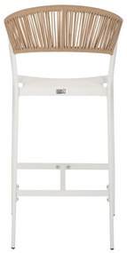 Σκαμπό Μπαρ C5892.22 Αλουμινίου Λευκό με Rattan &amp; Textline 56x58x105Yεκ. 56x58x105 εκ.