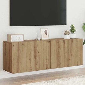vidaXL Ντουλάπια Τοίχου Τηλεόρασης 2 Τεμ. Artisian Δρυς 60x30x41 εκ.