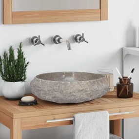 vidaXL Νιπτήρας Γκρι Ø40x12 εκ. Μαρμάρινος