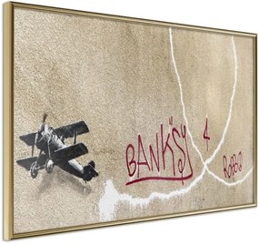 Αφίσα - Banksy: Love Plane - 45x30 - Χρυσό - Χωρίς πασπαρτού