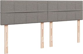 vidaXL Κρεβάτι Boxspring με Στρώμα Taupe 200x200 εκ. Υφασμάτινο