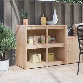 vidaXL Ντουλάπα Εξωτερικής Κουζίνας 106x55x92 cm Από Στερεό Ξύλο Πεύκο