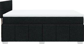 vidaXL Κρεβάτι Boxspring με Στρώμα Μαύρο 140x200 εκ. Υφασμάτινο