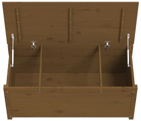Κουτί Αποθήκευσης Καφέ Μελί 110x50x45,5εκ από Μασίφ Ξύλο Πεύκου - Καφέ