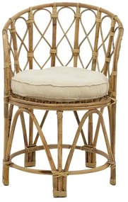 Πολυθρόνα Rostan Inart φυσικό rattan με μαξιλάρι 60x46x80εκ 55x47x81 εκ.