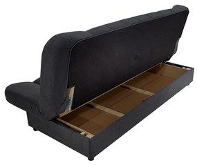 Kαναπές - κρεβάτι Tiko PLUS Megapap τριθέσιος με αποθηκευτικό χώρο και ύφασμα σε μαύρο 200x90x96εκ. - Ύφασμα - GP005-0001,2
