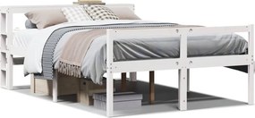 vidaXL Κρεβάτι Ηλικιωμένου με Κεφαλάρι Λευκό 120x200 εκ. Μασίφ Πεύκο