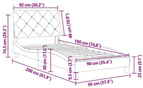 ΠΛΑΙΣΙΟ ΚΡΕΒΑΤΙΟΥ ΜΕ ΚΕΦΑΛΑΡΙ ΜΠΛΕ 90 X 190 ΕΚ. ΒΕΛΟΥΔΙΝΟ 3207897