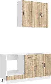 vidaXL Μονάδα κουζίνας LUCCA 5 pcs Sonoma Δρυς Επεξεργασμένο Ξύλο