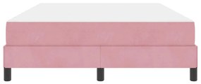 vidaXL Κρεβάτι box spring με στρώμα με στρώμα Ροζ 160 x 200 cm Βελούδο