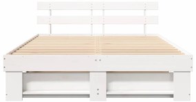 vidaXL Σκελετός Κρεβατιού Λευκό 150 x 200 cm Μασίφ ξύλο πεύκου