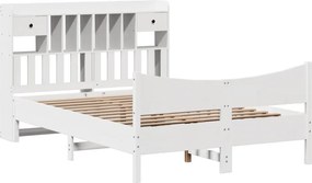 vidaXL Σκελετός Κρεβ. Χωρίς Στρώμα Λευκό 140x200 εκ Μασίφ Πεύκο