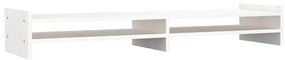 vidaXL Βάση Οθόνης Λευκή 100x27x15 εκ. από Μασίφ Ξύλο Πεύκου