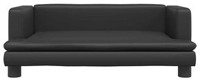 vidaXL Καναπές Παιδικός Μαύρος 80 x 45 x 30 εκ. από Συνθετικό Δέρμα