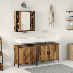 vidaXL Σετ Επίπλων Μπάνιου με ράφι με πόρτα 3 pcs Καφέ 60 x 16 x 60 εκ