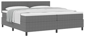 vidaXL Κρεβάτι με Ελατήριο και Στρώμα Light Grey 200x200 εκ Ύφασμα Βελούδου