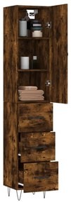 vidaXL Ντουλάπι Καπνιστή δρυς 34,5x34x180 εκ. από Επεξεργασμένο Ξύλο