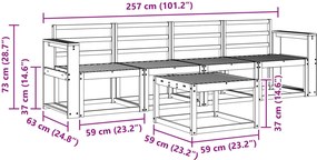 vidaXL Σειρά Καναπέ Εξωτερικού 5 τμχ. 4-θέσια Λευκό