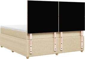 vidaXL Κρεβάτι Boxspring με Στρώμα Κρεμ 180x200 εκ. Υφασμάτινο