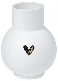Βάζο Πορσελάνινο Heart Gold RD0017713 Φ10x13cm White-Gold Raeder Πορσελάνη