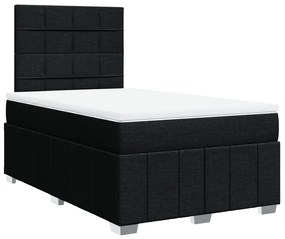 vidaXL Κρεβάτι Boxspring με Στρώμα Μαύρο 120x200 εκ. Υφασμάτινο