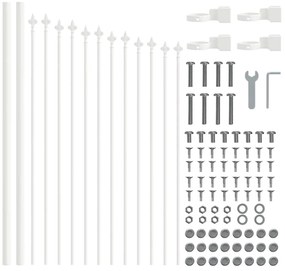 vidaXL Φράχτης Κήπου Λευκό 170 x 75 cm