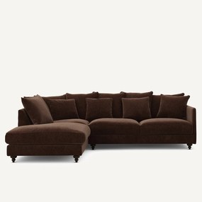 Γωνιακός καναπές-κρεβάτι από βελούδο, Lazare