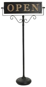 Διακοσμητική Ταμπέλα OPEN/CLOSE GAD124 Μαύρη 110x57,5x22cm Espiel Metal
