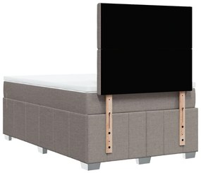 vidaXL Κρεβάτι Boxspring με Στρώμα Taupe 120x190 εκ. Υφασμάτινο