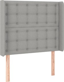 vidaXL Κρεβάτι Boxspring με Στρώμα &amp; LED Αν.Γκρι 90x200 εκ. Υφασμάτινο