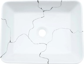 vidaXL Νιπτήρας Ορθογώνιος Λευκό 46x35,5x13 εκ. Κεραμικός