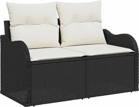 vidaXL Σετ Καναπέ 6 τμχ. Μαύρο και Κρεμ Λευκό 55 x 55 x 37 εκ