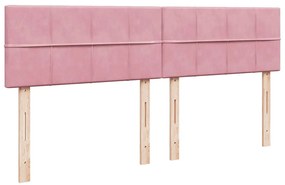 vidaXL Κρεβάτι Boxspring με Στρώμα Ροζ 180x200 εκ. Βελούδινο